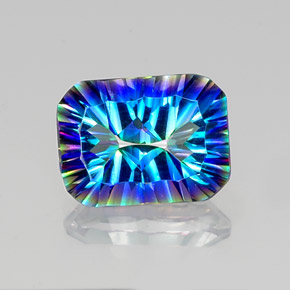 Quartz mystique multicolore naturelle taille émeraude, 9,86 ct, VVS-VS