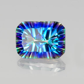Quartz mystique multicolore naturelle taille émeraude, 9,86 ct, VVS-VS