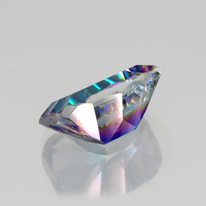 Quartz mystique multicolore naturelle taille émeraude, 9,86 ct, VVS-VS