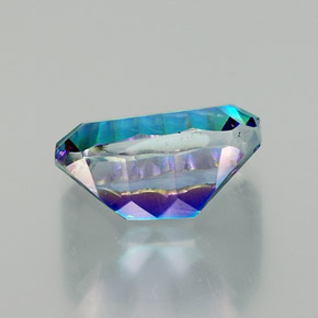 Quartz mystique multicolore naturelle taille émeraude, 10,75 ct, VVS-VS