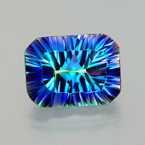 Quartz mystique Partie Supérieure Arc-en-Ciel naturelle Taille émeraude, 10.98 ct, VVS