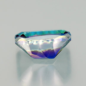 Quartz mystique multicolore naturelle taille émeraude, 10,42 ct, VS