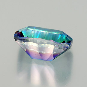 Quartz mystique multicolore naturelle taille émeraude, 11,25 ct, VVS-VS