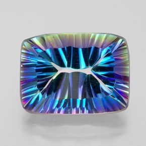 Quartz mystique Partie Supérieure Arc-en-Ciel naturelle Baquette, 10.34 ct, VVS-VS