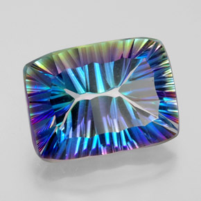 Quartz mystique Partie Supérieure Arc-en-Ciel naturelle Baquette, 10.34 ct, VVS-VS