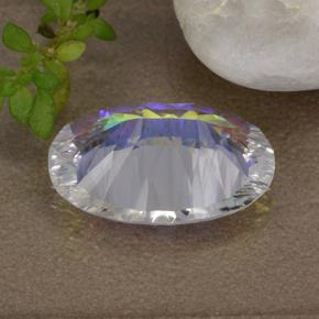 Quartz mystique Multicolore naturelle Coupe ovale, 4.35 ct, VVS-VS