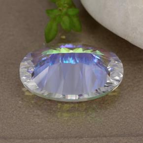 Quartz mystique multicolore naturelle coupe ovale, 4,64 ct, VVS-VS