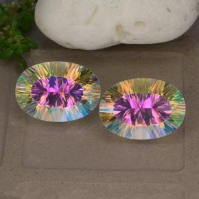 Achetez naturel 10,62ct multicolore quartz mystique gems, coupe ovale, en provenance brésil chez gemselect. en stock, livraison internationale!