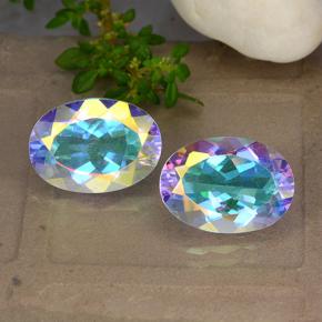 Achetez naturel 10,52ct multicolore quartz mystique gems, coupe ovale, en provenance brésil chez gemselect. en stock, livraison internationale!