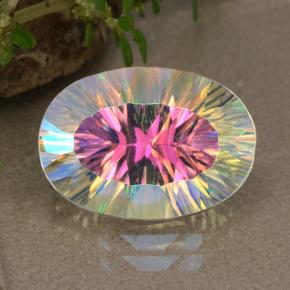 Quartz mystique Multicolore naturelle Coupe ovale, 5.04 ct, VS