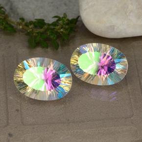 Achetez naturel 10.68ct Multicolore Quartz mystique gems, Coupe ovale, En provenance Brésil chez GemSelect. En stock, livraison internationale!