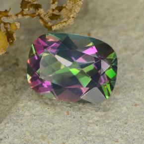 Quartz mystique Multicolore naturelle Coupe coussin, 1.53 ct, VS-SI