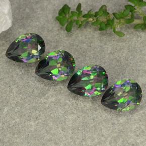 Achetez naturel 3,68ct multicolore quartz mystique gems, en forme de poire, en provenance brésil chez gemselect. en stock, livraison internationale!
