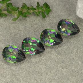 Achetez naturel 3,68ct multicolore quartz mystique gems, en forme de poire, en provenance brésil chez gemselect. en stock, livraison internationale!