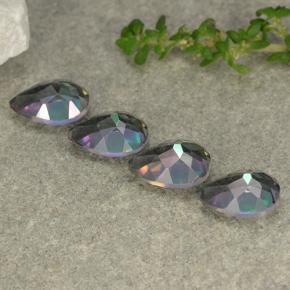 Achetez naturel 3,68ct multicolore quartz mystique gems, en forme de poire, en provenance brésil chez gemselect. en stock, livraison internationale!