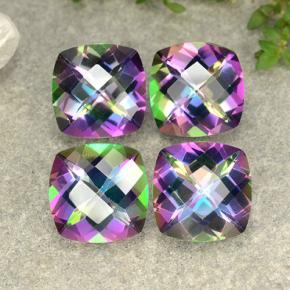 Achetez naturel 7,33ct multicolore quartz mystique gems, coupe coussin, en provenance brésil chez gemselect. en stock, livraison internationale!