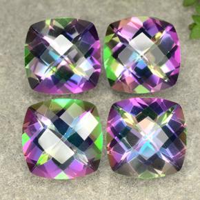 Achetez naturel 7,33ct multicolore quartz mystique gems, coupe coussin, en provenance brésil chez gemselect. en stock, livraison internationale!