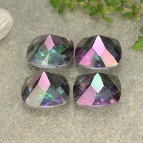 Achetez naturel 7,33ct multicolore quartz mystique gems, coupe coussin, en provenance brésil chez gemselect. en stock, livraison internationale!