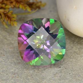 Quartz mystique Multicolore naturelle Coupe coussin, 2.74 ct, VS-SI