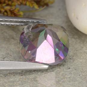 Quartz mystique Multicolore naturelle Coupe coussin, 2.74 ct, VS-SI