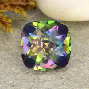 Quartz mystique Multicolore naturelle Coupe coussin, 2.43 ct, VS-SI