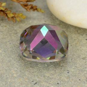 Quartz mystique multicolore naturelle coupe coussin, 2,02 ct, VVS-VS