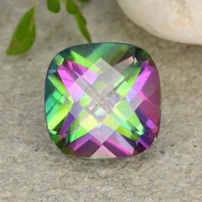 Quartz mystique Multicolore naturelle Coupe coussin, 2.58 ct, VS-SI