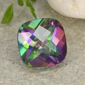 Quartz mystique Multicolore naturelle Coupe coussin, 2.58 ct, VS-SI