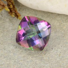 Quartz mystique Multicolore naturelle Coupe coussin, 1.89 ct, VVS-VS