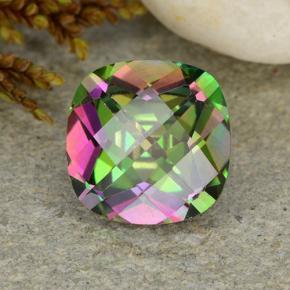 Quartz mystique multicolore naturelle coupe coussin, 2,33 ct, VS-SI