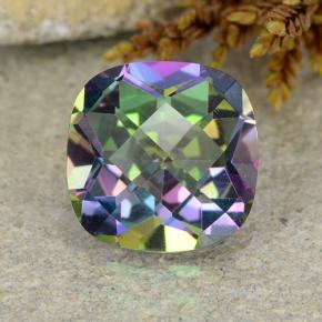 Quartz mystique multicolore naturelle coupe coussin, 2,05 ct, VS