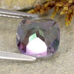 Quartz mystique multicolore naturelle coupe coussin, 1,96 ct, VS