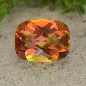 Quartz mystique multicolore naturelle coupe coussin, 1,82 ct, VVS-VS