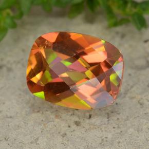Quartz mystique multicolore naturelle coupe coussin, 1,82 ct, VVS-VS