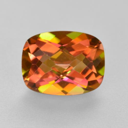 Quartz mystique multicolore naturelle coupe coussin, 1,88 ct, VVS-VS