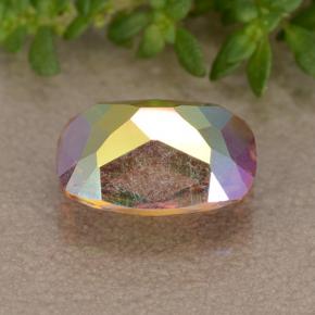 Quartz mystique multicolore naturelle coupe coussin, 1,65 ct, VVS-VS