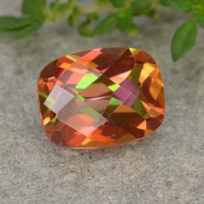 Quartz mystique multicolore naturelle coupe coussin, 1,82 ct, VVS-VS