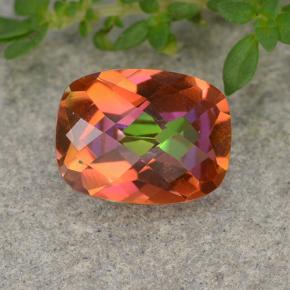 Quartz mystique multicolore naturelle coupe coussin, 1,62 ct, VVS-VS