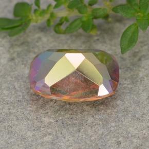 Quartz mystique multicolore naturelle coupe coussin, 1,62 ct, VVS-VS