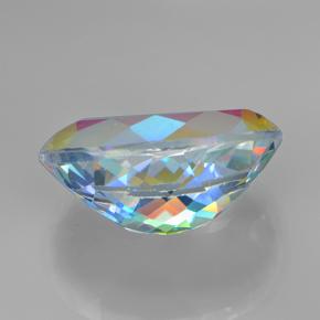 Quartz mystique multicolore naturelle coupe ovale, 7,23 ct, VVS-VS