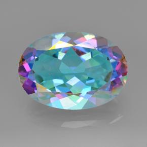 Quartz mystique Multicolore naturelle Coupe ovale, 7.08 ct, VVS-VS