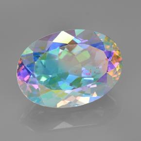 Quartz mystique multicolore naturelle coupe ovale, 7,50 ct, VVS-VS