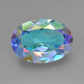 Quartz mystique Multicolore naturelle Coupe ovale, 6.06 ct, VVS-VS