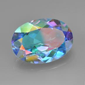 Quartz mystique Multicolore naturelle Coupe ovale, 6.06 ct, VVS-VS