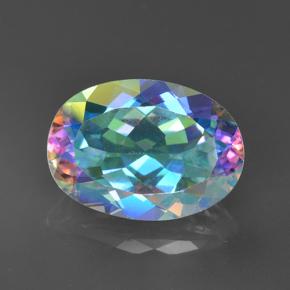 Quartz mystique Multicolore naturelle Coupe ovale, 7.40 ct, VVS