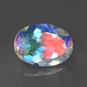 Quartz mystique Multicolore naturelle Coupe ovale, 7.40 ct, VVS