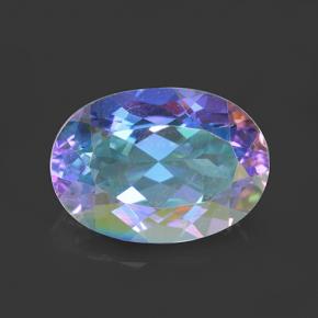Quartz mystique Multicolore naturelle Coupe ovale, 7.37 ct, VS
