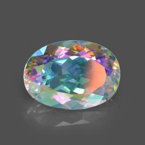 Quartz mystique Multicolore naturelle Coupe ovale, 7.30 ct, VVS-VS
