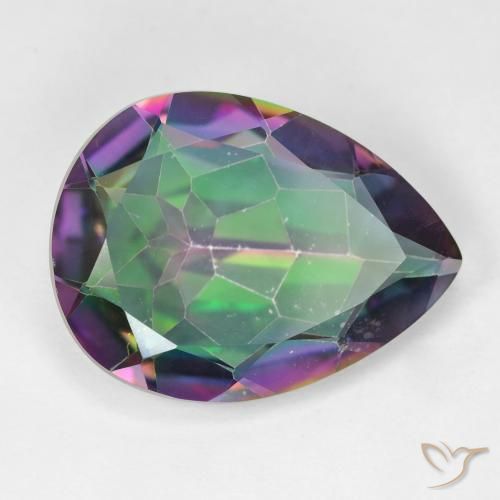 Quartz mystique Multicolore naturelle En forme de poire, 11.44 ct, VVS-VS