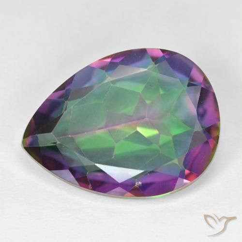 11.39ct Naturel Multicolore Quartz mystique, En forme de poire, VVS-VS